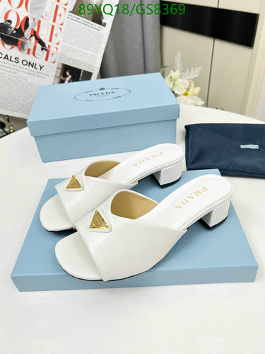 Prada Women's White Sheepskin Block Heel Mules - Elegant & Comfortable