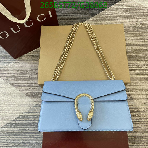 Gucci Dionysus Bag in Light Blue Leather with Gold-Tone Hardware