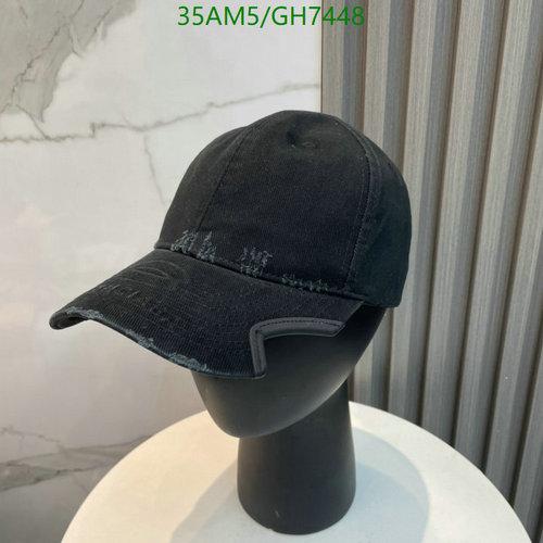 Balenciaga Distressed Baseball Cap - Stylish Black Cotton Hat for Everyday Wear