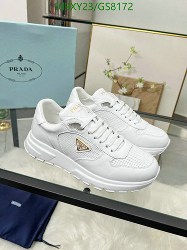 Prada Unisex White Leather Sneakers for Stylish Everyday Wear, EU35-46