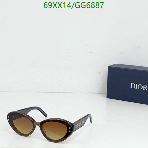 Christian Dior Women's Oval Cat Eye Sunglasses with Star Embellishments