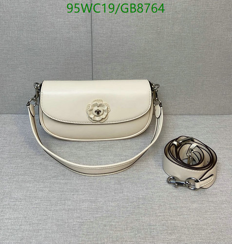 Coach Genuine Leather Shoulder Bag with Floral Turnlock - Elegant & Versatile