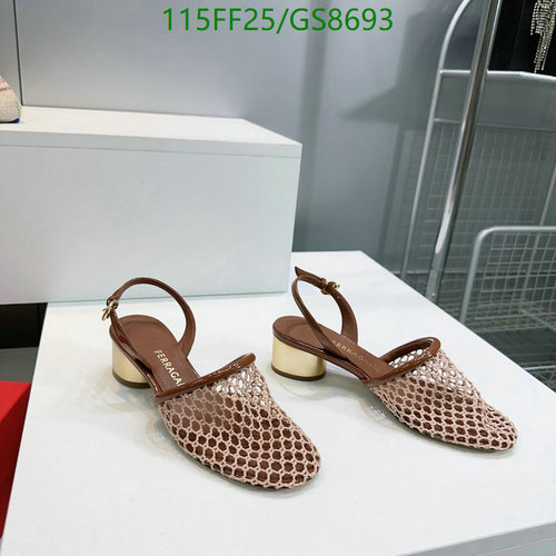 Salvatore Ferragamo Women's Mesh Slingback Heels - Sheepskin Leather Sandals