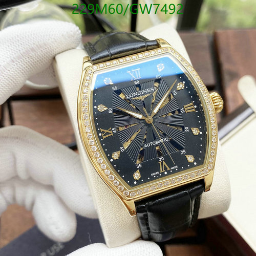 Longines Automatic Mechanical Watch - Gold-Plated Steel with Diamond Bezel