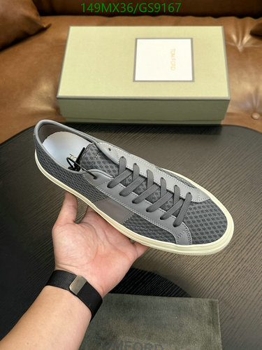 Tom Ford Men's Luxury Grey Casual Sneakers - Premium Cowhide Leather Shoes