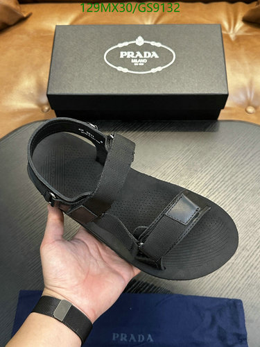 Prada Men's Stylish Black Cowhide Sandals - EU 39-44 with Original Box