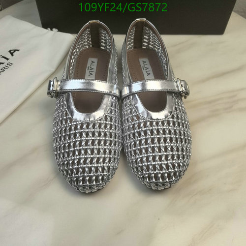 ALAIA Women's Silver Woven Leather Mary Jane Flats - EU35-43 Sheepskin Lining