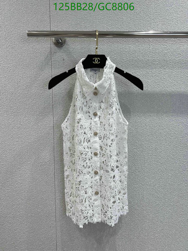 Chanel Sleeveless White Lace Blouse - Elegant Floral Design Top 2 Chanel Sleeveless White Lace Blouse - Elegant Floral Design Top