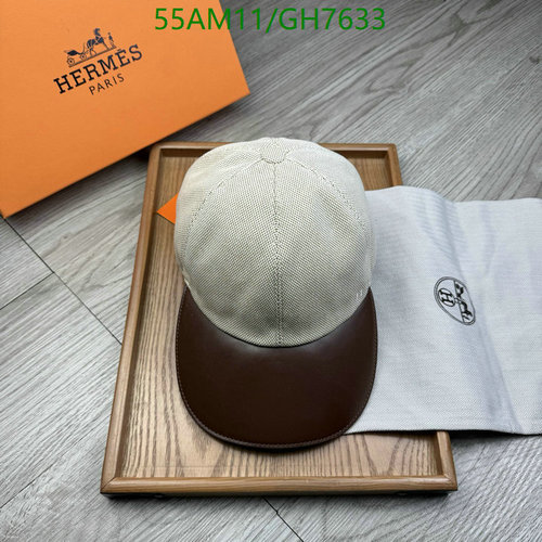 Hermes Stylish Canvas & Leather Baseball Cap for Casual Elegance