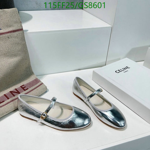 Celine Women's Silver Patent Leather Mary Jane Flats - Elegant & Comfortable