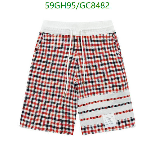 Thom Browne Men's Plaid Knit Drawstring Shorts with Signature 4-Bar Stripe