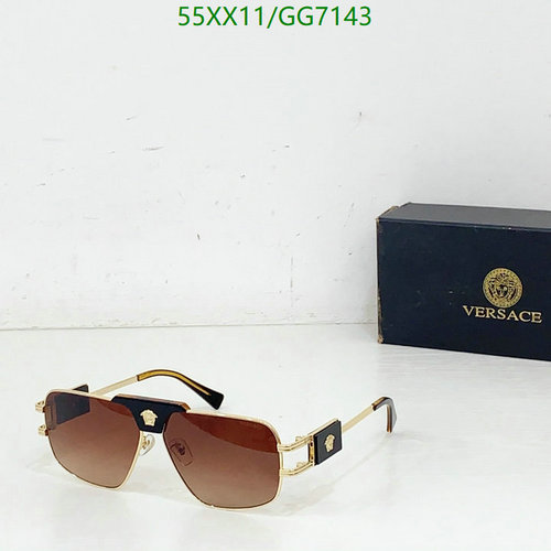 Versace Medusa Aviator Sunglasses for Men - Gold Frame, Brown Lenses