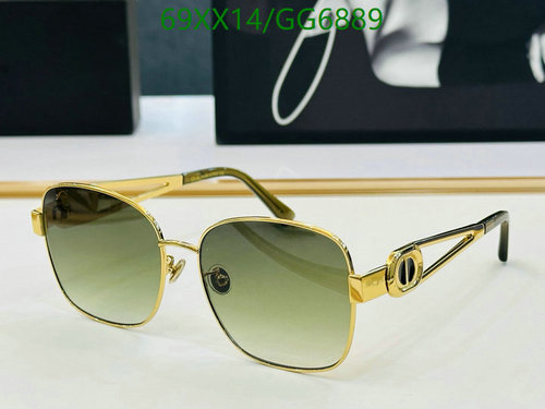 Dior Gold-Tone Square Sunglasses with Gradient Lenses - Elegant Eye Protection