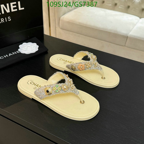 Chanel Embellished Sheepskin Thong Sandals for Women - Luxurious & Comfortable