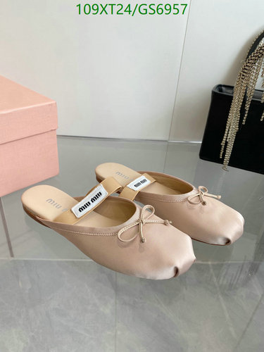 Miu Miu Women's Slip-On Ballet Flats - Silk & Sheepskin Leather Sole