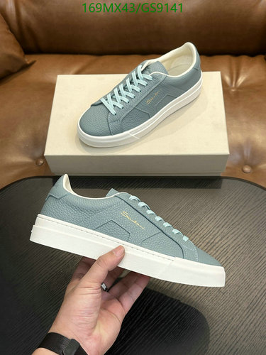 Santoni Men's Premium Cowhide Leather Low-Top Sneakers - Stylish & Comfortable