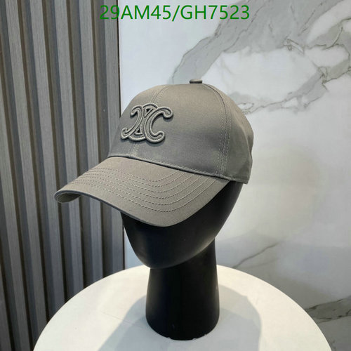 Celine Triomphe Logo Baseball Cap in Gray Cotton - Stylish & Adjustable