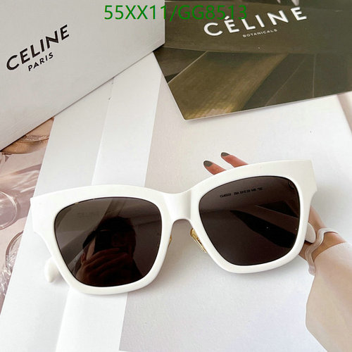 Celine Bold White Square Sunglasses - Chic UV Protection for Women