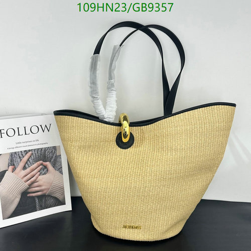 Jacquemus Le Panier Soleil Raffia & Leather Tote Bag - Stylish Summer Essential