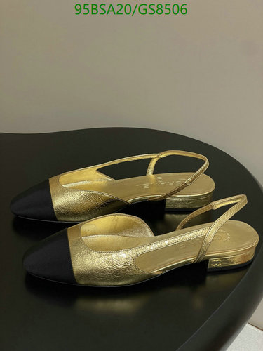 Chanel Women's Slingback Flats - Gold & Black Cap Toe Sheepskin Leather