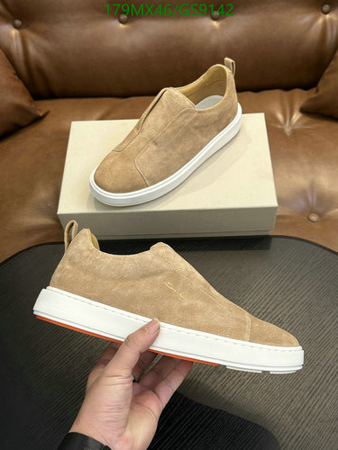 Santoni Men's Suede Slip-On Sneakers - Casual & Comfortable Loafers