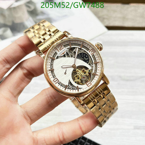 Longines Rose Gold Automatic Watch - Skeleton Dial & Stainless Steel Band