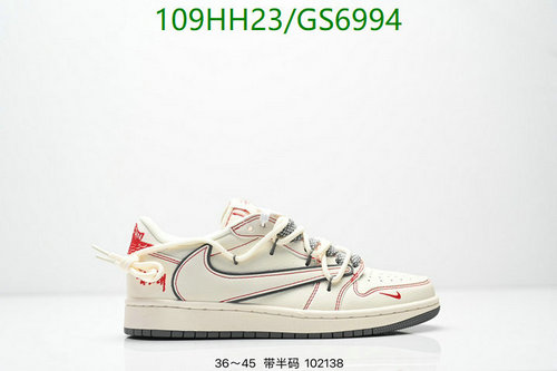 Air Jordan 1 Low Travis Scott Cream Red Casual Sneakers for Men and Women