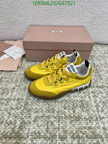 Miu Miu Women's Breathable Mesh Sneakers - Stylish & Comfortable Yellow Shoes
