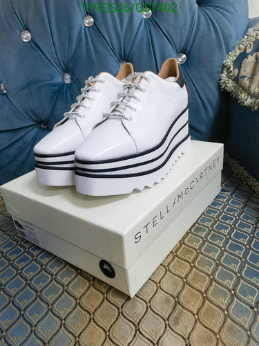 Stella McCartney Women's Platform Sneakers - White Sheepskin, 8CM Heel