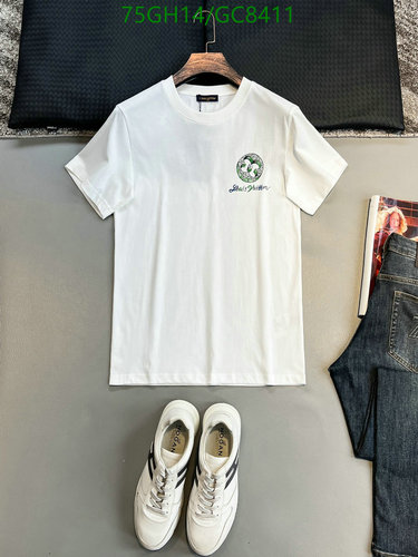 Louis Vuitton White Cotton Crew Neck T-Shirt with Embroidered Logo