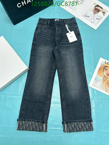 Dior Women's Straight-Leg Jeans with Monogram Cuff - Stylish Denim