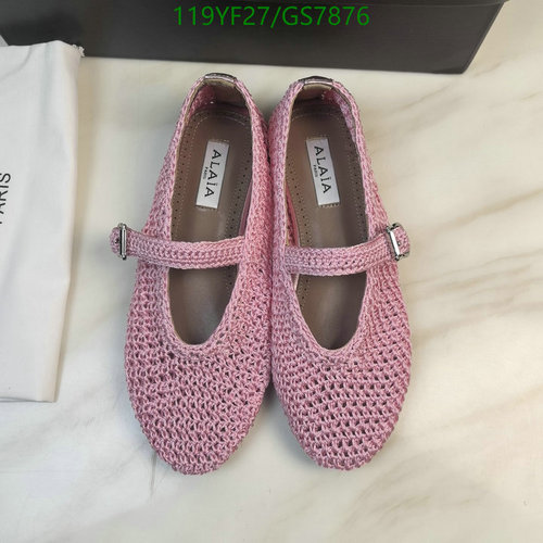ALAIA Women's Crochet Mary Jane Flats - Pink Sheepskin Comfort Shoes