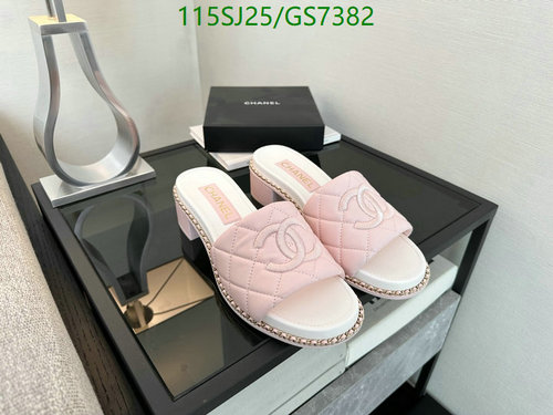 Chanel Women's Quilted Sheepskin Slide Sandals with Block Heel