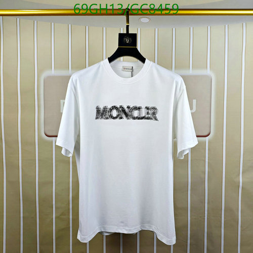 Moncler Men's Cotton Logo Print T-Shirt - Casual Short Sleeve Crew Neck Tee