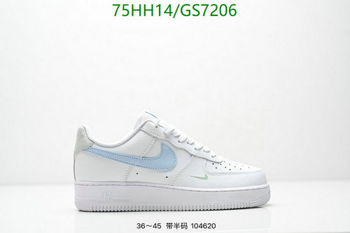Nike Air Force 1 '07 Women's Casual Shoes - White/Light Blue Genuine Leather