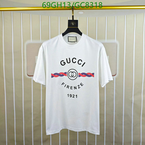 Gucci Cotton Logo T-Shirt with Interlocking G and Firenze 1921 Print