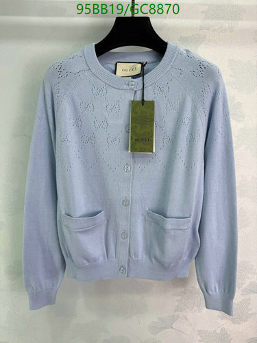 Gucci Wool & Cashmere Cardigan - Luxurious Light Blue Knitwear for Women