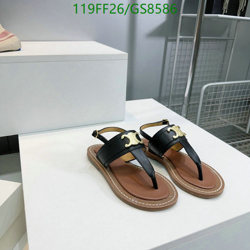 Celine Women's Triomphe Flat Thong Sandals - Luxurious Cowhide & Sheepskin