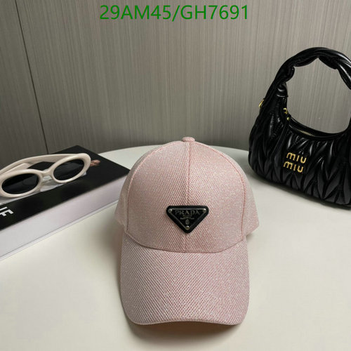 Prada Pink Baseball Cap with Iconic Triangle Logo - Stylish & Adjustable