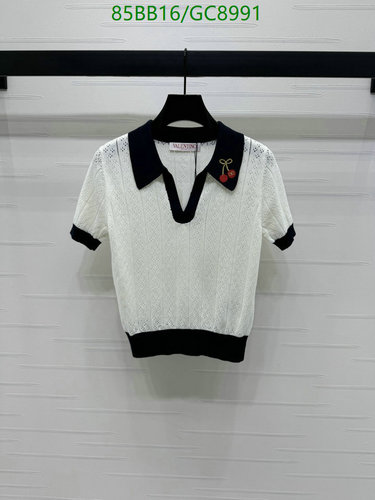 Valentino Women's Wool Knit Polo Shirt with Cherry Embellishment