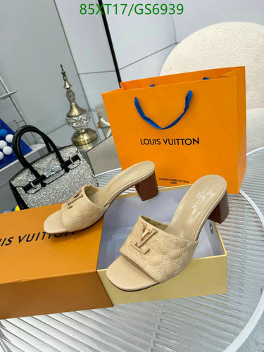 Louis Vuitton Women's Block Heel Slides - Quilted Sheepskin & Cowhide Sandals