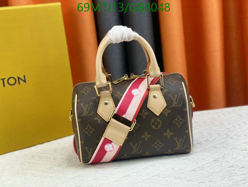 Louis Vuitton Monogram Coated Canvas Mini Speedy Handbag with Leather Trim