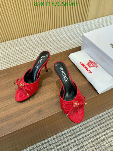 Versace Women's Red Mules with Medusa Charm - Sheepskin & Patent Leather