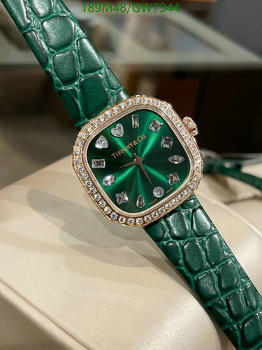 Tiffany & Co. Green Alligator Leather Watch with Diamond Bezel - 28mm Quartz