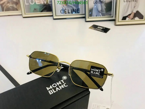Montblanc Luxurious Gold-Tone Sunglasses with UV Protection – Octagonal Frame