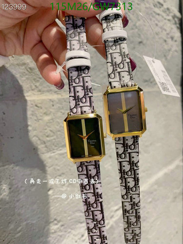 Dior Rectangular Dial Quartz Watch with Oblique Canvas Strap