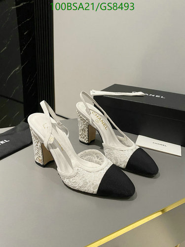 Chanel Women's Slingback Pumps - Elegant Lace & Leather Heels