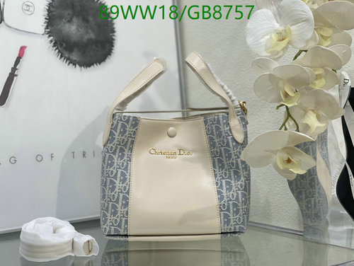 Dior Canvas and Leather Bucket Bag - Elegant Handbag for Women, 21x19x11CM
