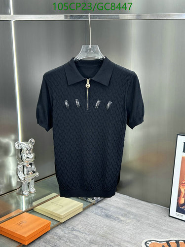 Stefano Ricci Men's Short Sleeve Polo Shirt with Zippered Placket