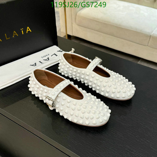 ALAIA Women's White Studded Mary Jane Flats - Luxurious Sheepskin